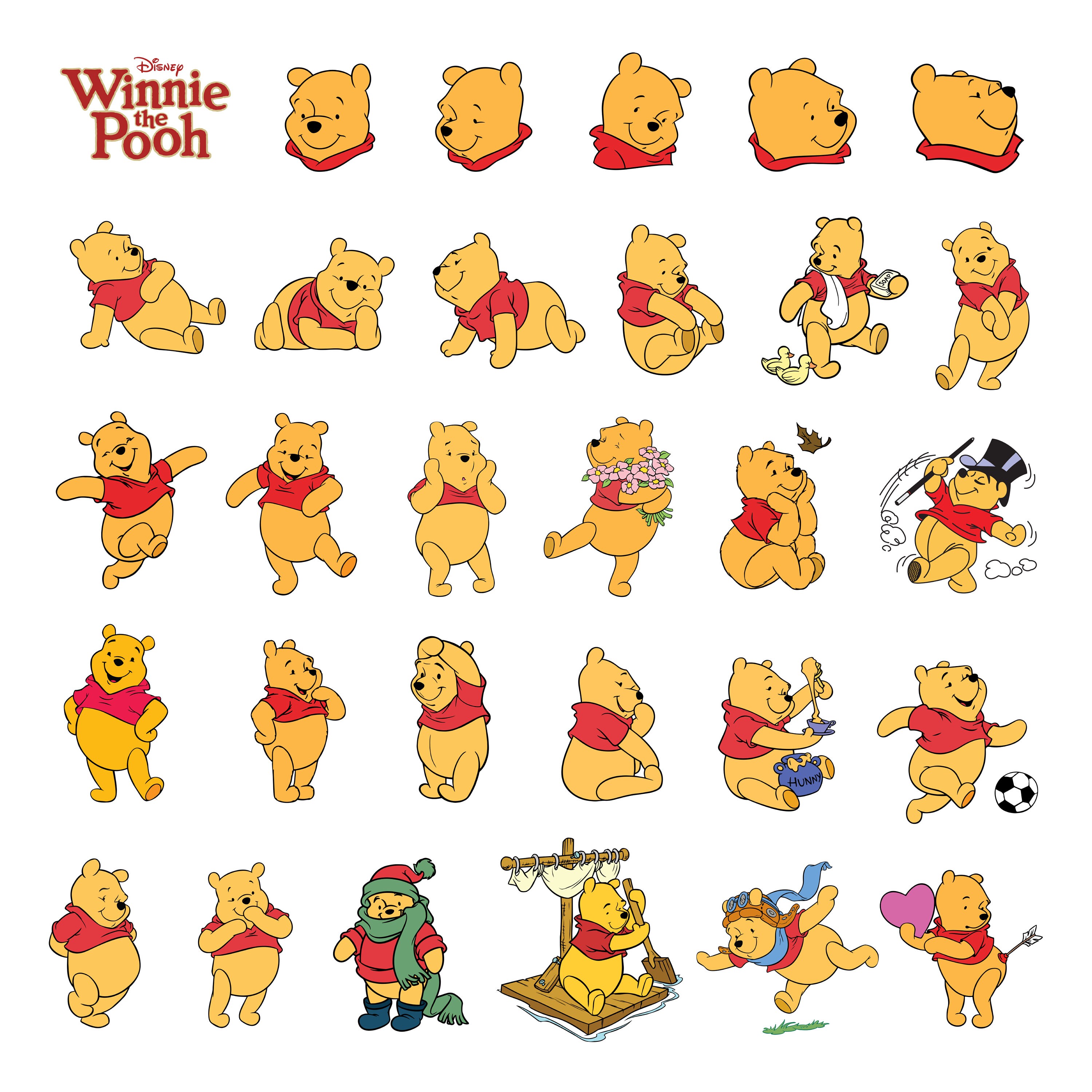 Pooh Bear Svg/Eps/Png/Jpg/Cliparts,Printable, Silhouette and Cricut ...