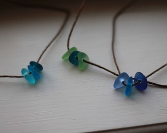 Sea glass choker necklace