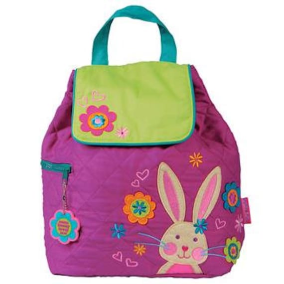 Children's Backpack, Custom Embroidery, Monogram, Stephen Joseph, Personalized Bunny Backpack. FREE PERSONALIZATION