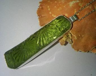 Sea Glass necklace, Green sea glass, Sea Glass Silver necklace, Sea glass pendant, Cornish Sea glass jewelry, Bridesmaid or Birthday gift.