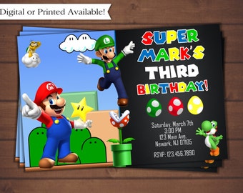 Super Mario Birthday Invitation