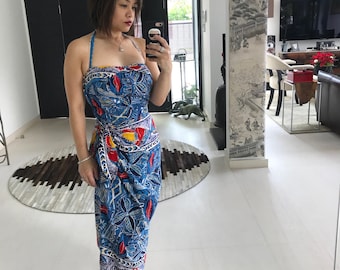 Gorgeous 1940/50s Tiki Hawaiian Sarong Dress