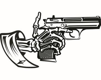 Download Skull with guns svg | Etsy
