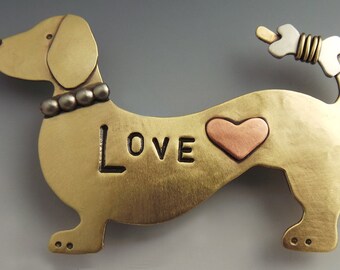 Dachshund Pin, Dachshund Necklace, Dachshund Jewelry RP0495