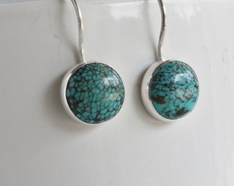 Turquoise Sterling Silver Earrings, Turquoise Earrings, Gemstone Earrings, Everyday Turquoise and Sterling Silver Earrings,Turquoise Jewelry