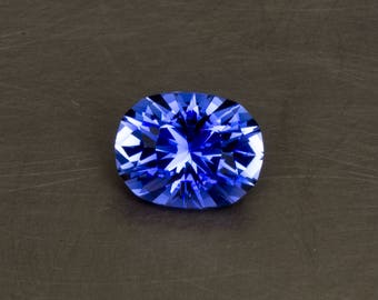 Sapphire Loose Lab Created Conflict Free Meduim Blue Modern Designer Modified Oval Brilliant Faceted Gemstone
