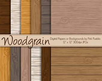 Digital Papers or Background, Printable Scrapbook Papers - Woodgrain - Commercial and Personal Use