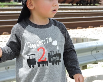 Choo Choo I'm 2 birthday shirt, choo choo I'm 2, train t-shirt, train shirt, train birthday shirt, 2nd birthday shirt