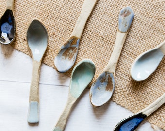 Handmade Ceramic Teaspoons - Set of Spoons - Ready to Ship