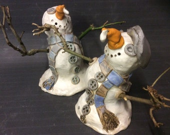 Stoneware and Porcelain Melting Snowman