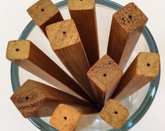 Natural wood hair sticks 7 inch long nangka wood.10pcs. per pkg.