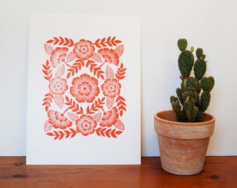 Block Printed Art Print