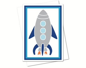 DIY PRINTABLE Invitation Card Rocket Space Ship Birthday
