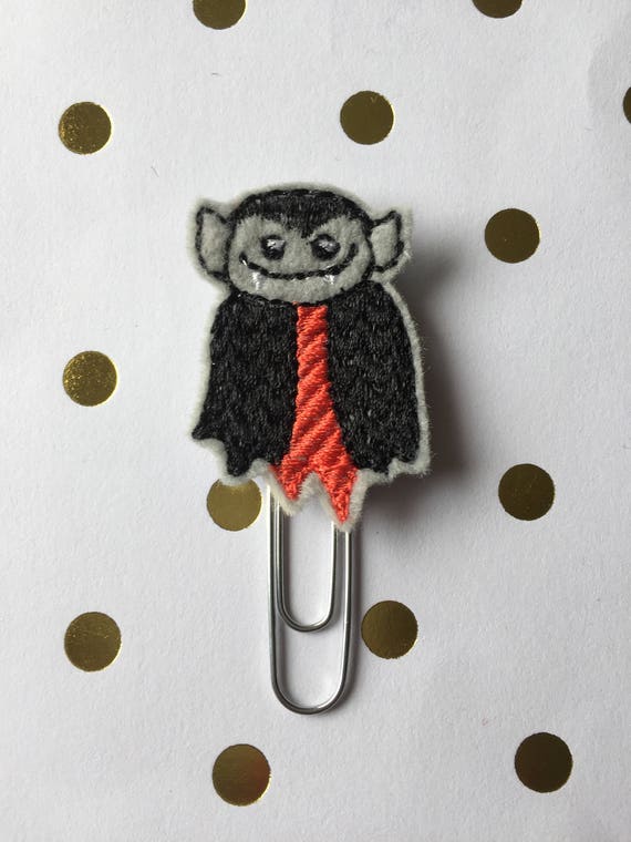 Dracula planner Clip/Planner Clip/Bookmark. Halloween Planner Clip. Fall Paper Clip. Dracula paper clip