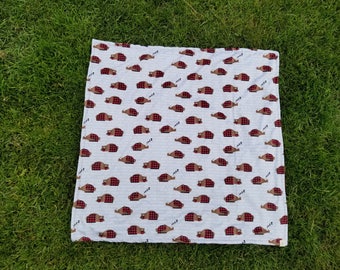 Woodland Blanket-Buffalo Plaid Blanket-Dont Wake The Bear-Bear Blanket-Minky Blanket-Baby Shower Gift-Baby Bear-Reversabme Blanket