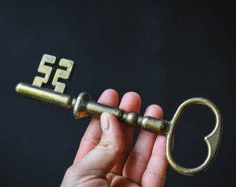 Vintage Large Brass Skeleton Key