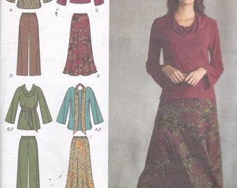 Simplicity 3568 Vintage Pattern Womens Top ,Skirt, and Pants and Shawl Size 10,12,14,16,18 UNCUT