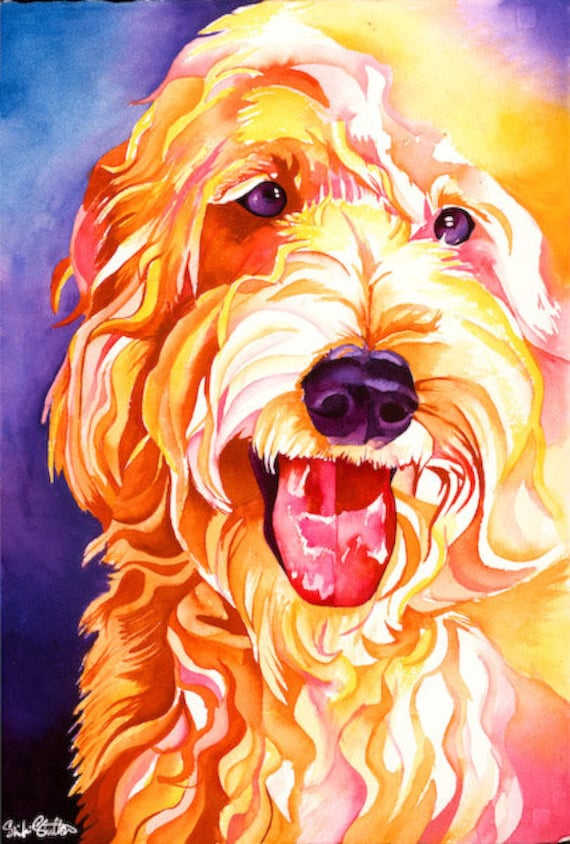 Goldendoodle Dog Art Boomer Signed Giclee