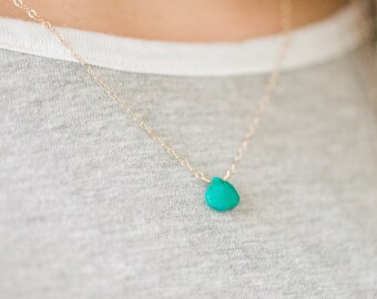 Turquoise Necklace - Turquoise Jewelry - Dainty Necklace - Necklaces for Women - Delicate Necklace - Minimalist Necklace - Girlfriend Gift