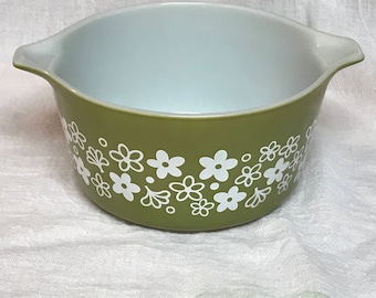 Vintage 1970s Pyrex Spring Blossom #473 Mixing Bowl CRAZY DAISY 1 Qt.