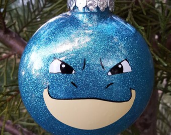 Blastoise Face Pokemon Go Parody Christmas Holiday Ornament * Add Year and/or Name for FREE to back * Wartortle * Squirtle *