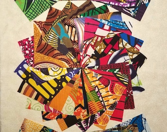 African fabric 40 different 4"x 4" squares