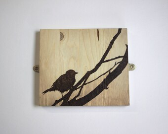 Pyrography Landscape - 'Bird Song'