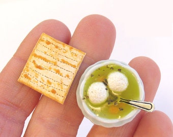 Matzah Ball Soup - Food Cuff Links - Jewish Deli Foods - Fathers Day Gift - Mens Cuff Links - Jewish Food - Matzah - Matzo - Food Jewelry