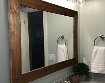 FREE SHIPPING - Shiplap Reclaimed Wood Mirror by Lane of Lenore in 20 stains - Rustic Mirror - Mirror - Bathroom Mirror – Vanity Mirror