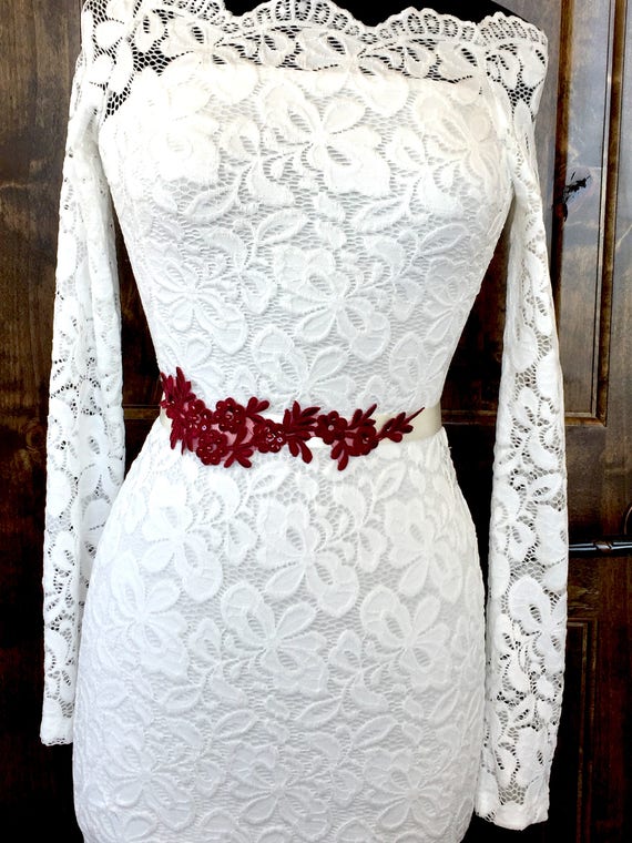 burgundy sash for dress