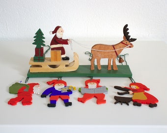 Vintage Scandinavian Wooden Christmas Decorations.