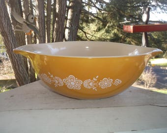 Pyrex 444 4 qt GOLDEN BUTTERFLY Cinderella Mixing Bowl Vintage