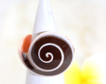 Brown Real Conch Sea Shell Ring, shells ring, shells rings, shell ring, Conch ring, Conch rings, all size 8, 8.5, 9