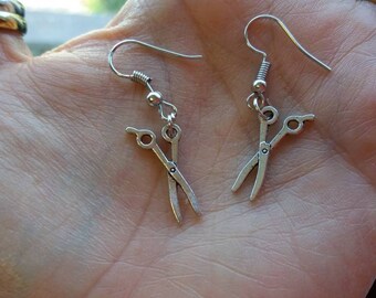 Earrings Silver scissors. Slopes
