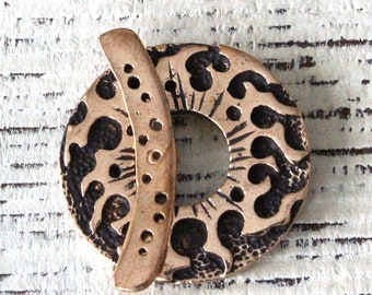 Fancy Toggle Clasp - Bronze Necklace Toggle - Jewelry Findings For Making Jewelry - Bronze Toggle - 25mm Necklace Clasp