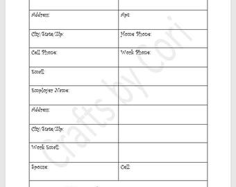 Emergency Contact Form 8.5"x11" v.2
