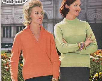 ON SALE Paton's Knitting Pattern in Bluebell (Vintage 1960s) No 626, Jumpers, Sweaters, Cardigans, Jackets. Vintage Knitting Pattern