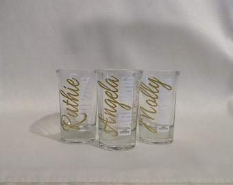 SALE: Personalized Shot Glasses, Bachelorette Shot Glass, Spring Break, Wedding Shot Glass, Bridal Party Gift, Bridesmaid, Wedding Favor