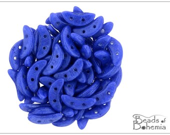 30 pcs Opaque Snorkel Blue CzechMates Crescent Beads 10x4,5 mm (10262)