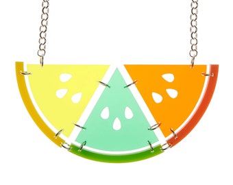 Citrus Slice necklace - laser cut acrylic