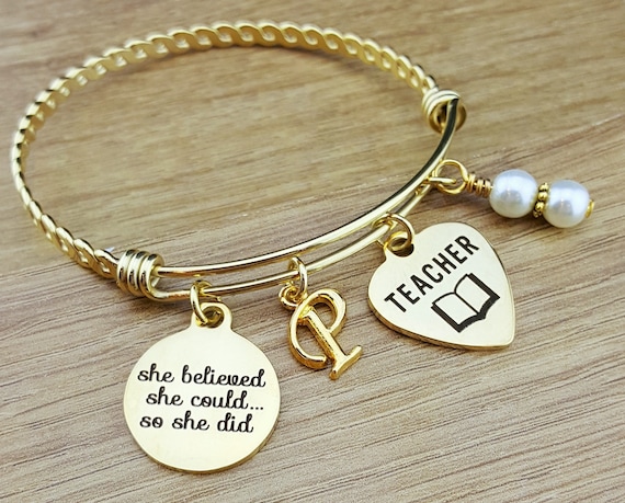 Gold Bangle Teacher Gifts Teacher Graduation Gift College Graduation Gift for Her Graduation Gift for Daughter Senior 2018 Senior Gifts