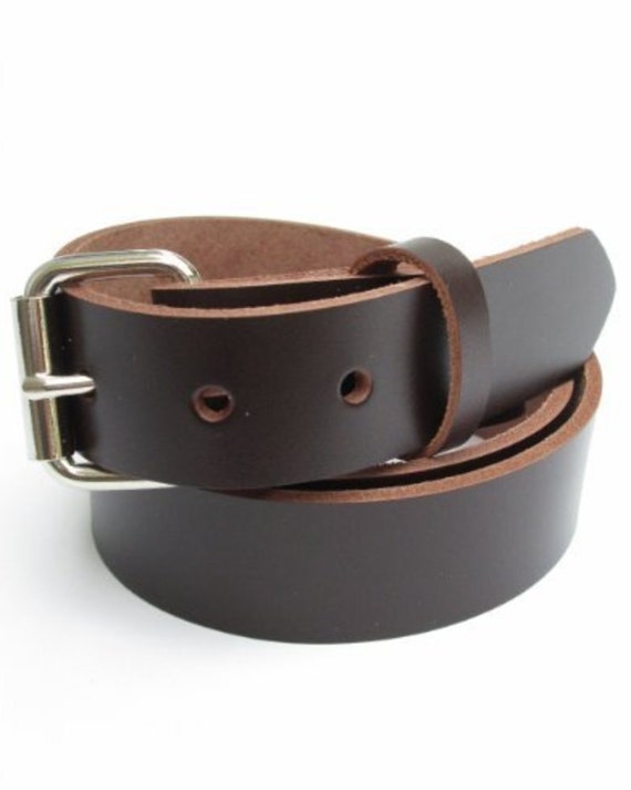 Mens Heavy Duty Leather Belt 1 1/4 inch Wide Black & Brown