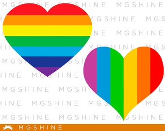 Rainbow heart SVG cutting files for Cricut and Silhouette Cameo - Rainbow heart png clipart - Rainbow heart dxf vector files - TS42