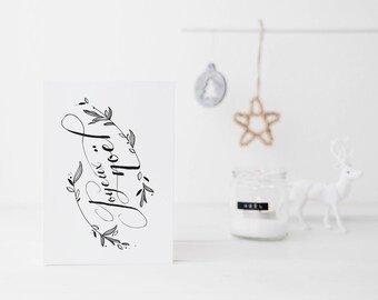 Rustic greeting cards, christmas greeting cards, merry christmas greeting cards, modern, minimalist, package of christmas greeting cards