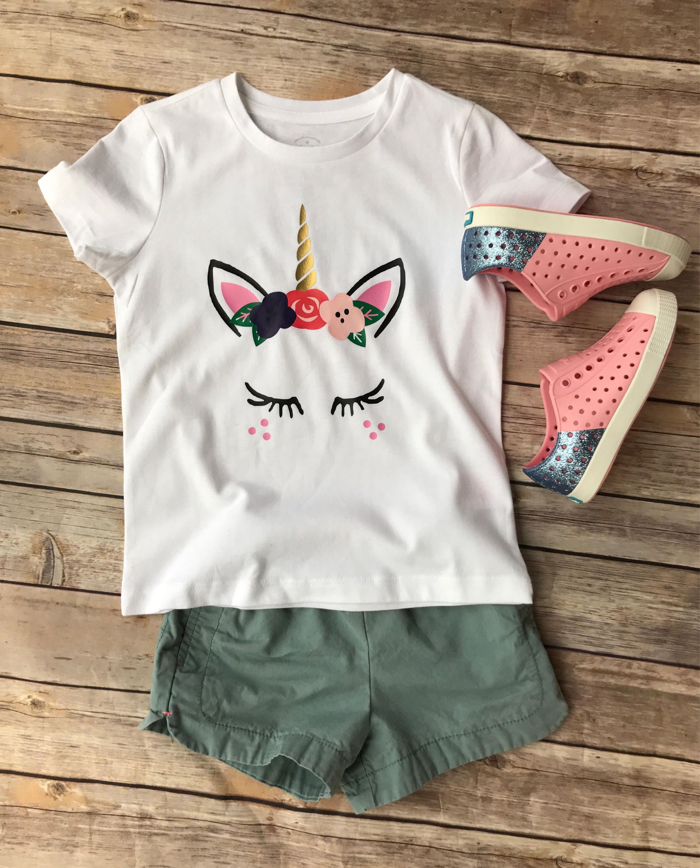 Camisa Unicorn T Cara de unicornio con pestañas Camiseta