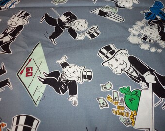 Mr. Money Fabric Monopoly Rare & Hard To Find By The Fat Quarter BTFQ