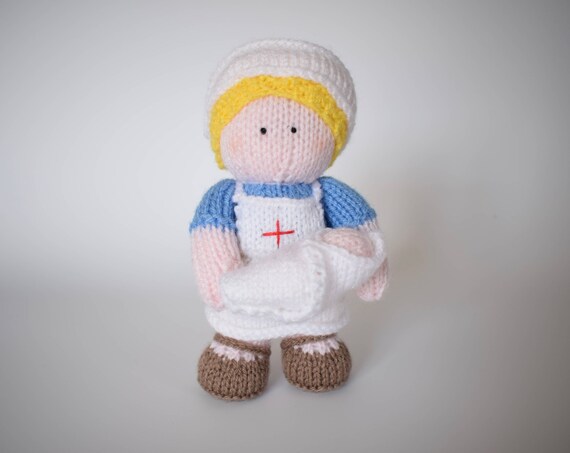 nurse knitted doll