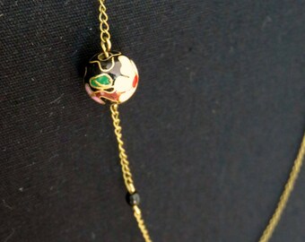 Retro necklace asymmetrical brass Chinese flower