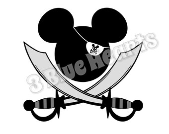 Pirate Mickey Head svg dxf pdf studio jpg