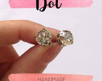 Dot Earrings with Swarowski crystals